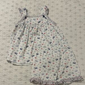 Girls' White Nautical Crab & Starfish Pajama Set - Summer Shorts Set